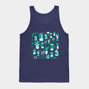 Cool Cactus Aqua Green Tank Top